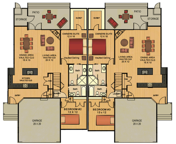 Executive Villa #1 duplex floorplan